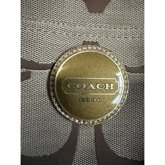 Coach Signature Tote Baby Diaper Bag Travel Satchel Lavender Lining Gold Accent - Picture 2 of 16